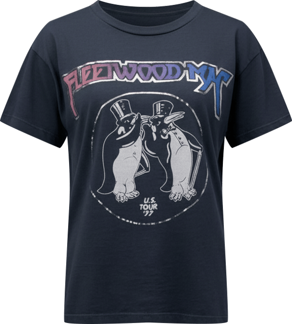 Women's  Black Fleetwood Mac U.s. Tour 1977 Graphic T-shirt