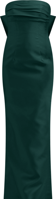 Women's Strapless Draped Bodice Column Dress with Oversized Bow