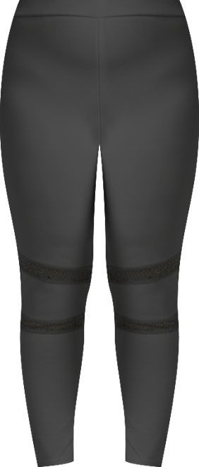 Women's Plus Size Curvy-Fit Lace Inset Pull-On Ponte Legging