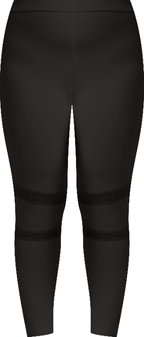 Women's Plus Size Curvy-Fit Lace Inset Pull-On Ponte Legging