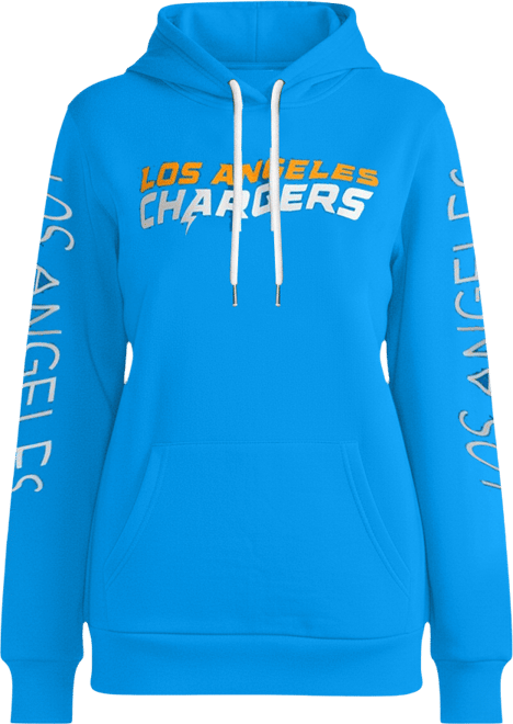 Women's  Powder Blue Los Angeles Chargers Extra Inning Pullover Hoodie