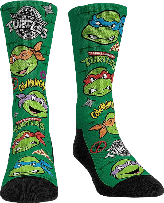 Men's and Women's  Socks Teenage Mutant Ninja Turtles All Over Icons Crew Socks