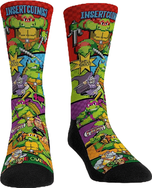 Men's and Women's  Socks Teenage Mutant Ninja Turtles Game Time Crew Socks