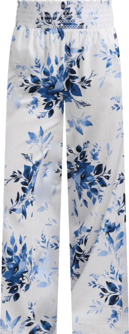 Women's Linen Smocked Wide Leg Pant