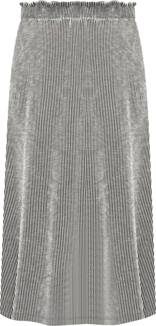 Plus Size Span Rail Textured Rib Elastic Waist Maxi Skirt