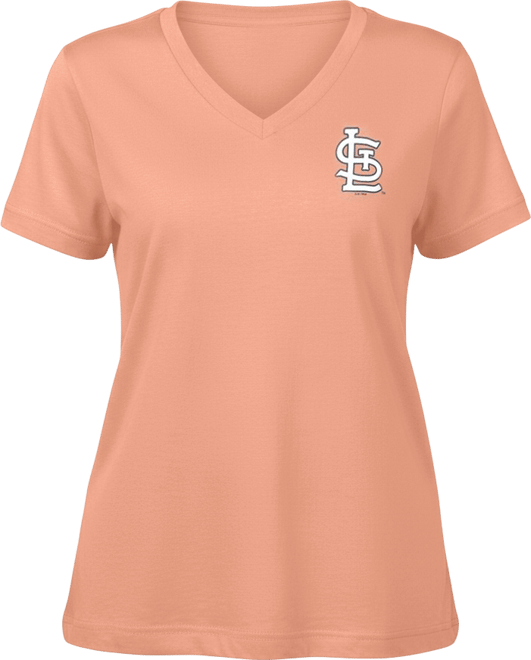 Women's  Coral St. Louis Cardinals Game Time V-Neck T-shirt