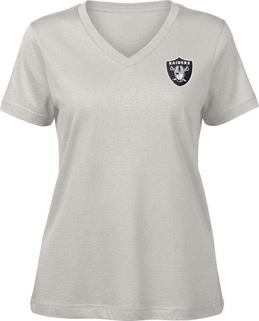 Women's  Gray Las Vegas Raiders Game Time V-Neck T-shirt