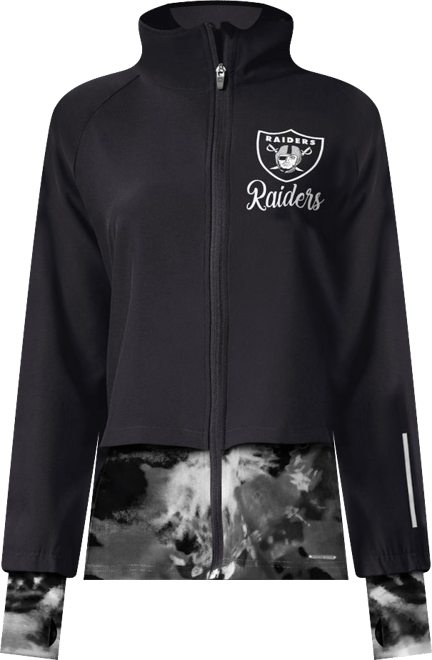 Women's  Black Las Vegas Raiders Grace Raglan Full-Zip Running Jacket