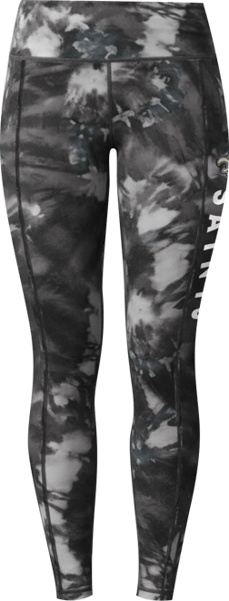 Women's  Black New Orleans Saints Aubrey Tie-Dye Leggings