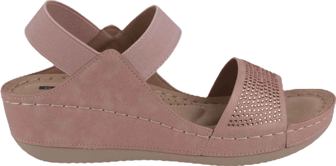 Women's Tammy Embellished Elastic Double Band Wedge Sandals