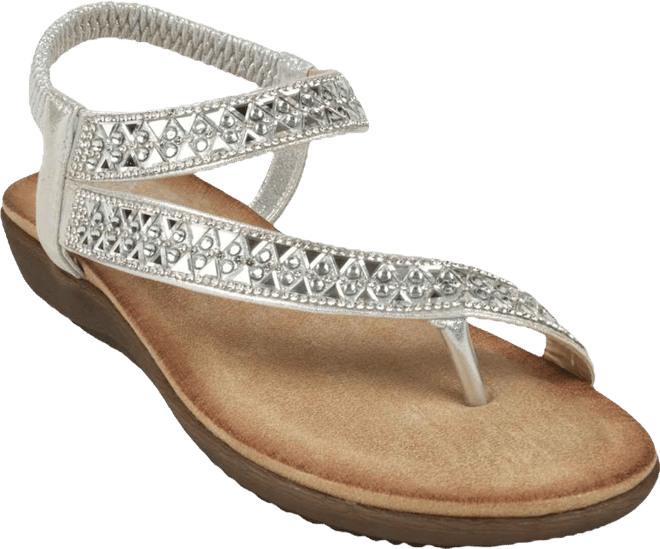 Women's Reille Jeweled Asymmetrical Flat Sandals
