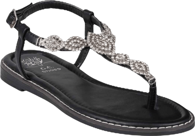Women's Cali Embellished T Strap Flat Sandals