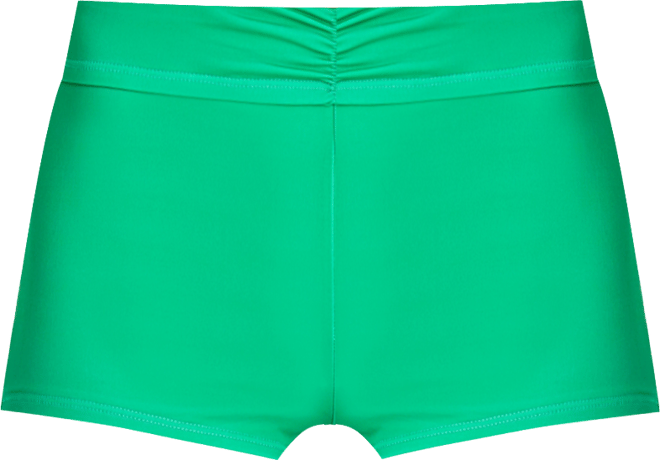 Women's Solid Ruched Waist Boy Short Swim Bottom