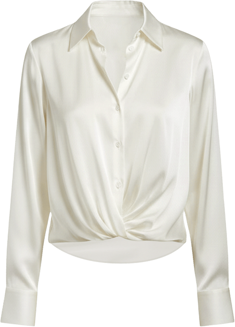 Women's Hem Pleated Silk Blouse