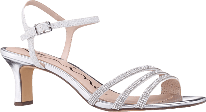 Women's Bettany Mid Heel Crytal Asymmetrical Straps