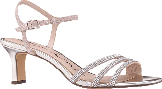 Women's Bettany Mid Heel Crytal Asymmetrical Straps