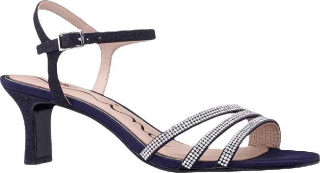 Women's Bettany Mid Heel Crytal Asymmetrical Straps