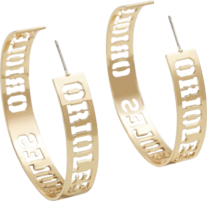 Women's  x BaubleBar Baltimore Orioles Large Cutout Hoop Earrings