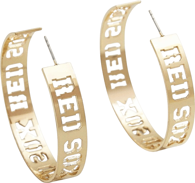 Women's  x BaubleBar Boston Red Sox Large Cutout Hoop Earrings