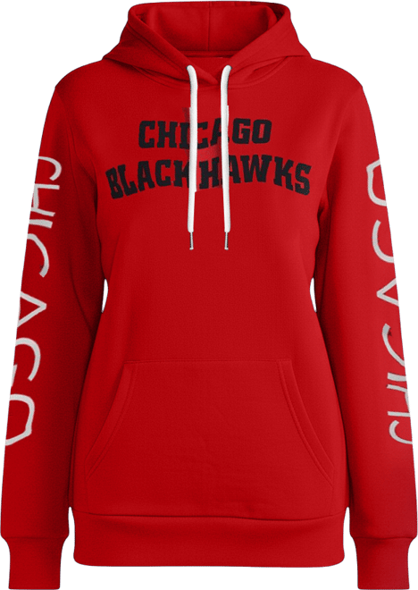 Women's  Red Chicago Blackhawks Overtime Pullover Hoodie