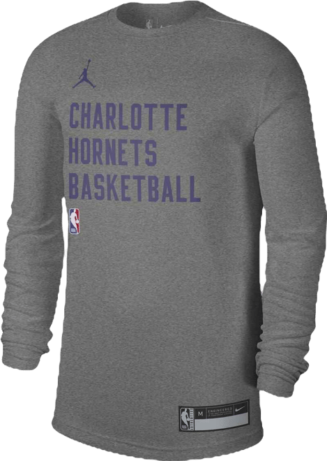 Men's and Women's  Heather Gray Charlotte Hornets 2023/24 Legend On-Court Practice Long Sleeve T-shirt