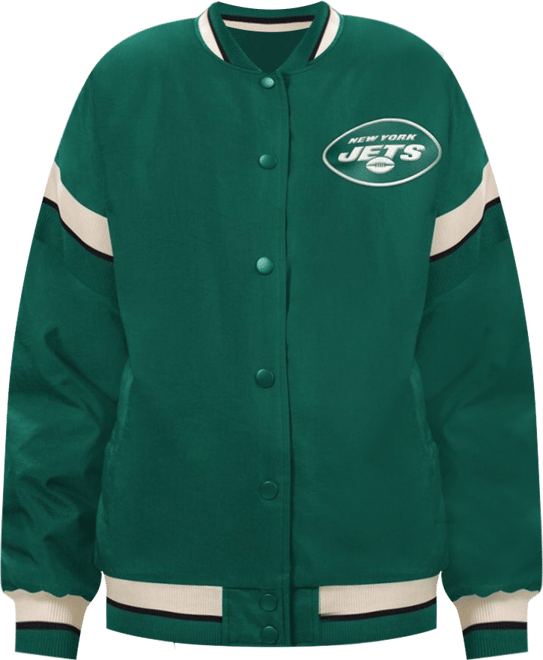 Women's  Green New York Jets Tournament Full-Snap Varsity Jacket