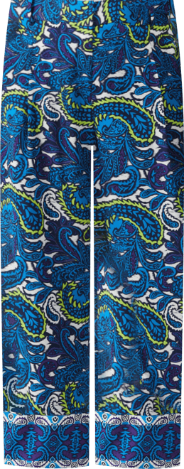 Plus Size Paisley Print High Rise Wide Leg Pant