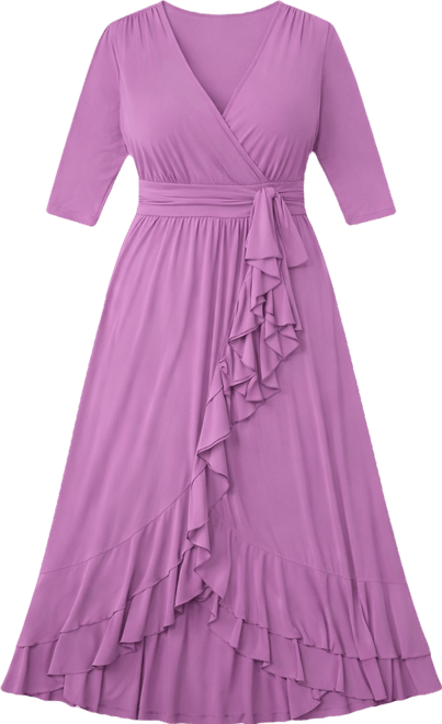 Kiyonna Plus Size Veronica Ruffled Evening Gown - Macy's