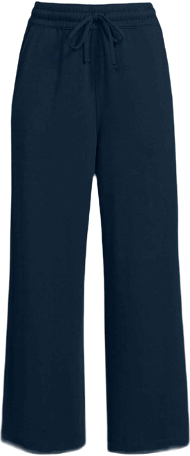 Women's Sport Knit Elastic Waist Wide Leg Crop Pants