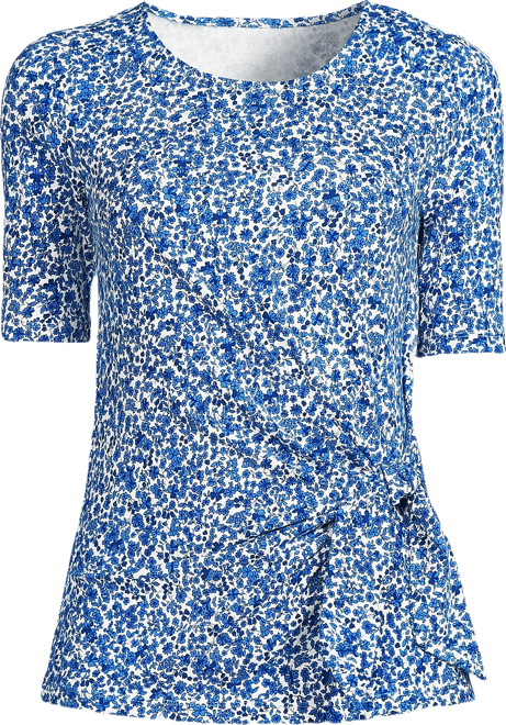 Women's Plus Size Lightweight Jersey Tie Front Top