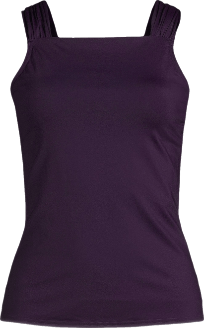 Women's Cap Sleeve High Neck Tankini Swimsuit Top