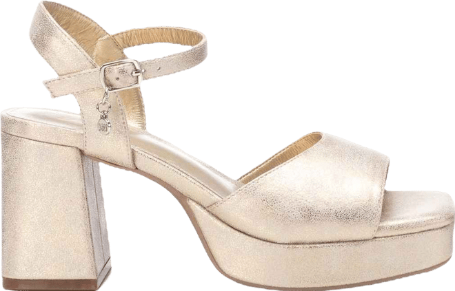 Women's Gold Heeled Platform Sandals By 