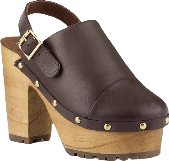 Alona Womens Slingback High Block Heeled Clogs