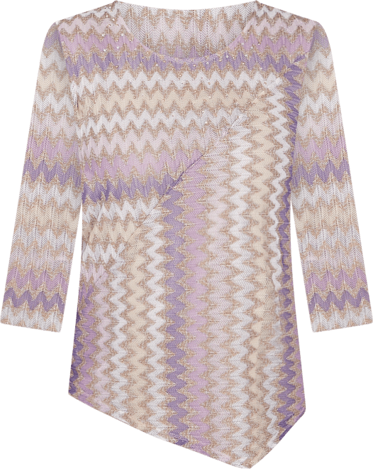 Charm School Women's Sparkling Zig Zag Stripe Top