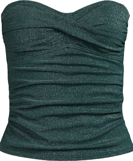 Women's Shine Wrap Bandeau Tankini Swimsuit Top