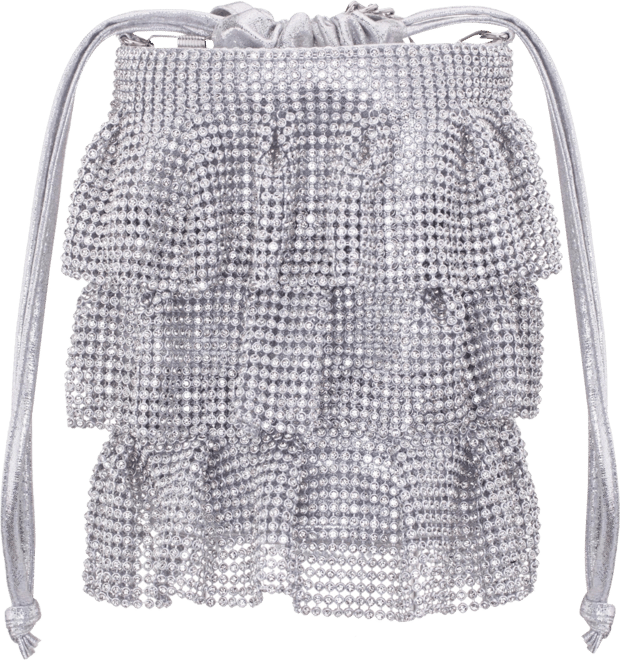 4 Tired Crystal Mesh Pouch Bag