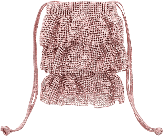 4 Tired Crystal Mesh Pouch Bag