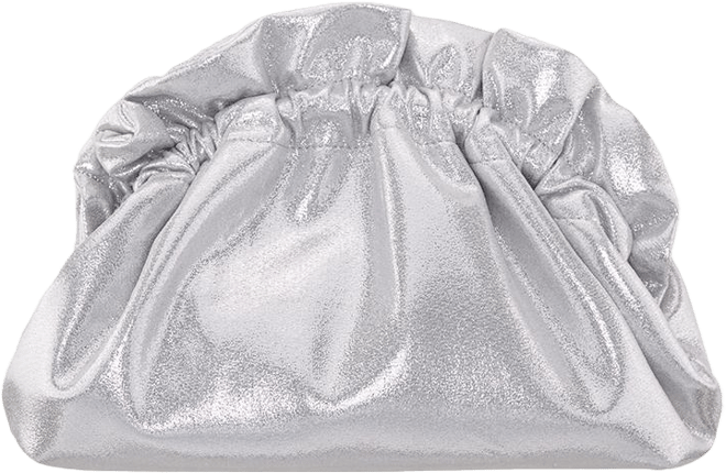 Metallic Gathered Crossbody Pouch Bag