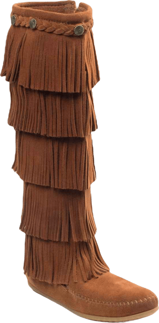 Women's Suede 5-Layer Fringe Boots