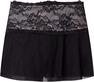 Women's Mesh & Lace Mini Skirt