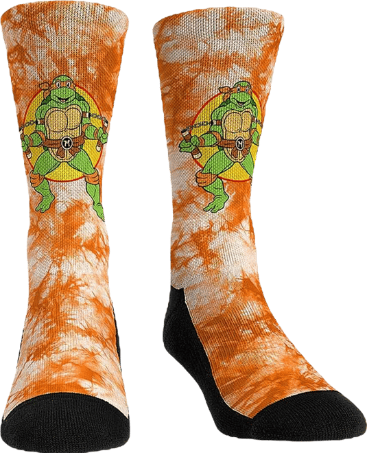 Men's and Women's Socks Teenage Mutant Ninja Turtles Michelangelo Tie-Dye Crew Socks