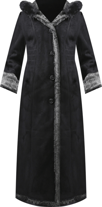 Women's Gianna Hooded Faux Shearling Long Coat