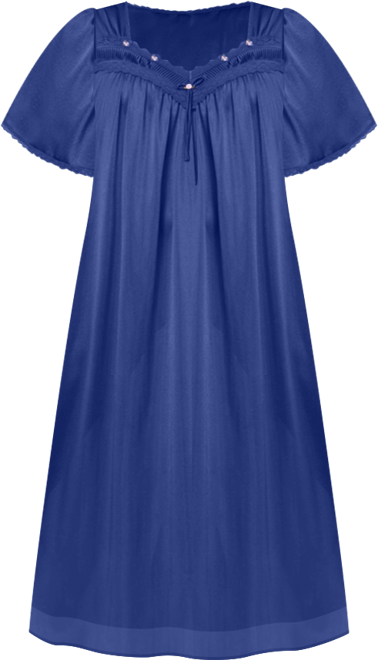 Plus Size Only Necessities Long Silky Lace-Trim Gown