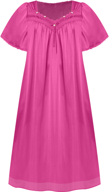 Plus Size Only Necessities Long Silky Lace-Trim Gown