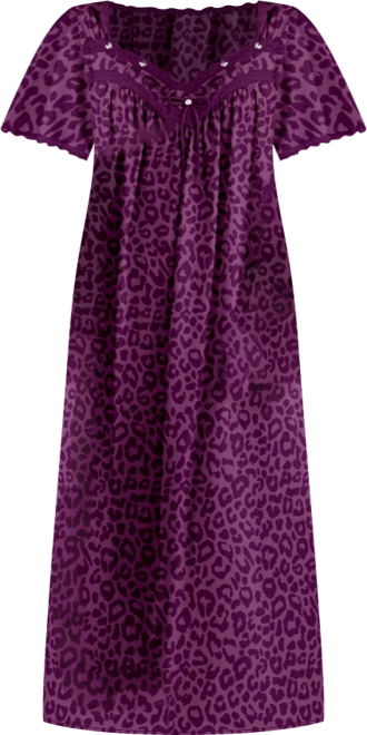 Plus Size Only Necessities Long Silky Lace-Trim Gown