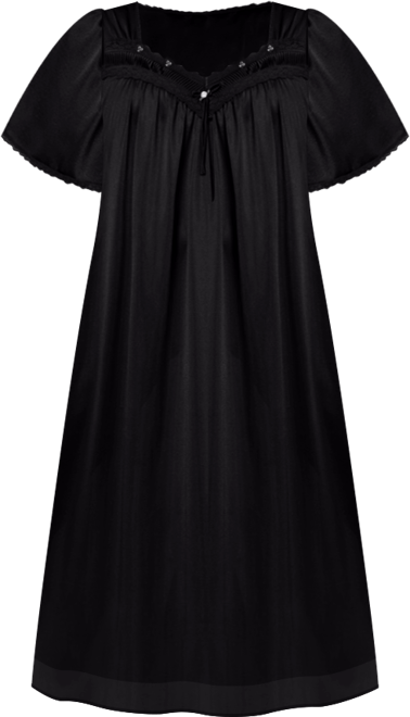 Plus Size Only Necessities Long Silky Lace-Trim Gown