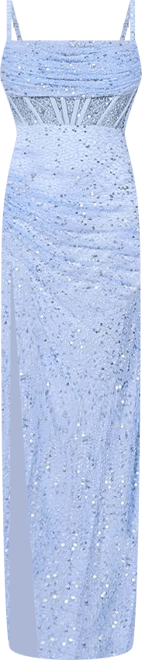 Women's Elegant Corset Gown with Slit