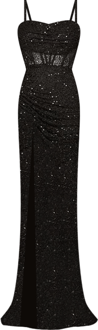 Women's Elegant Corset Gown with Slit