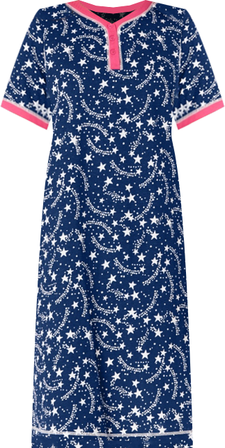 Women's Plus Size Short Henley Sleepshirt