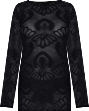 Women's Embroidered Sheer Knit Mini Dress
